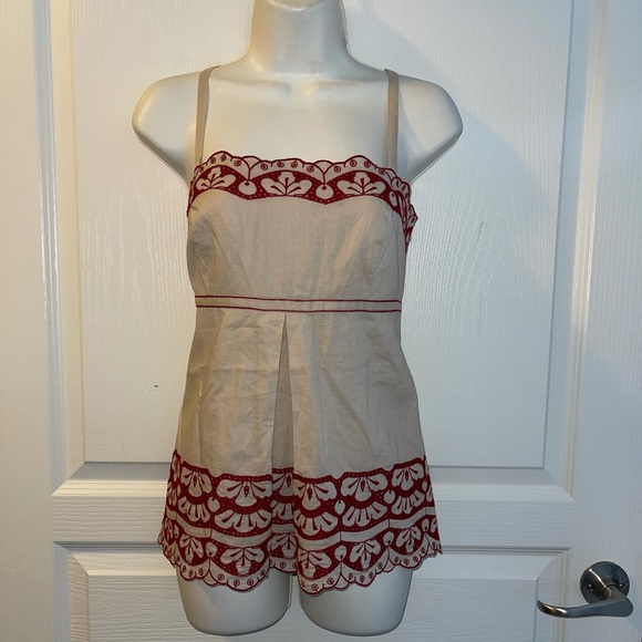 Ann Taylor Embroidered Tank Top Size 8 - Picture 3 of 6